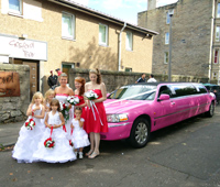 Pink Wedding Limo